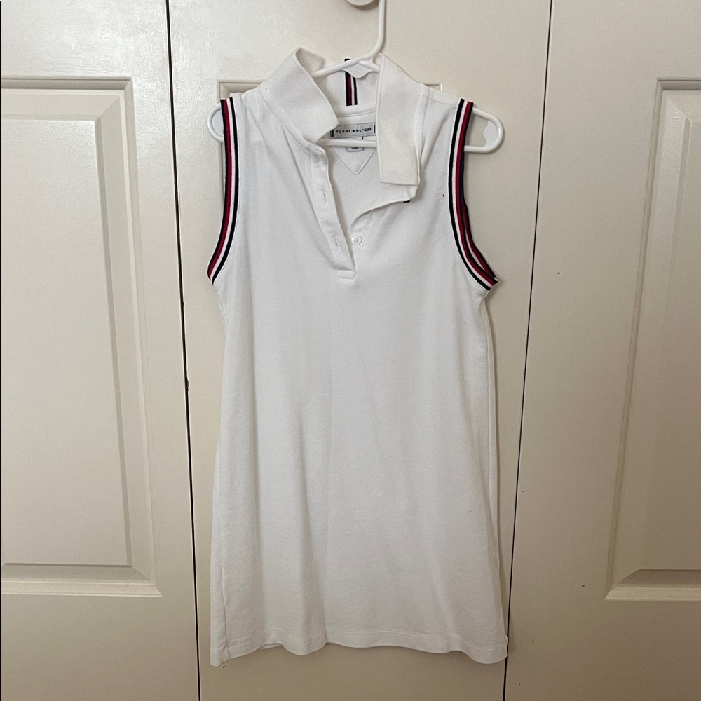 White Sleeveless Polo Top